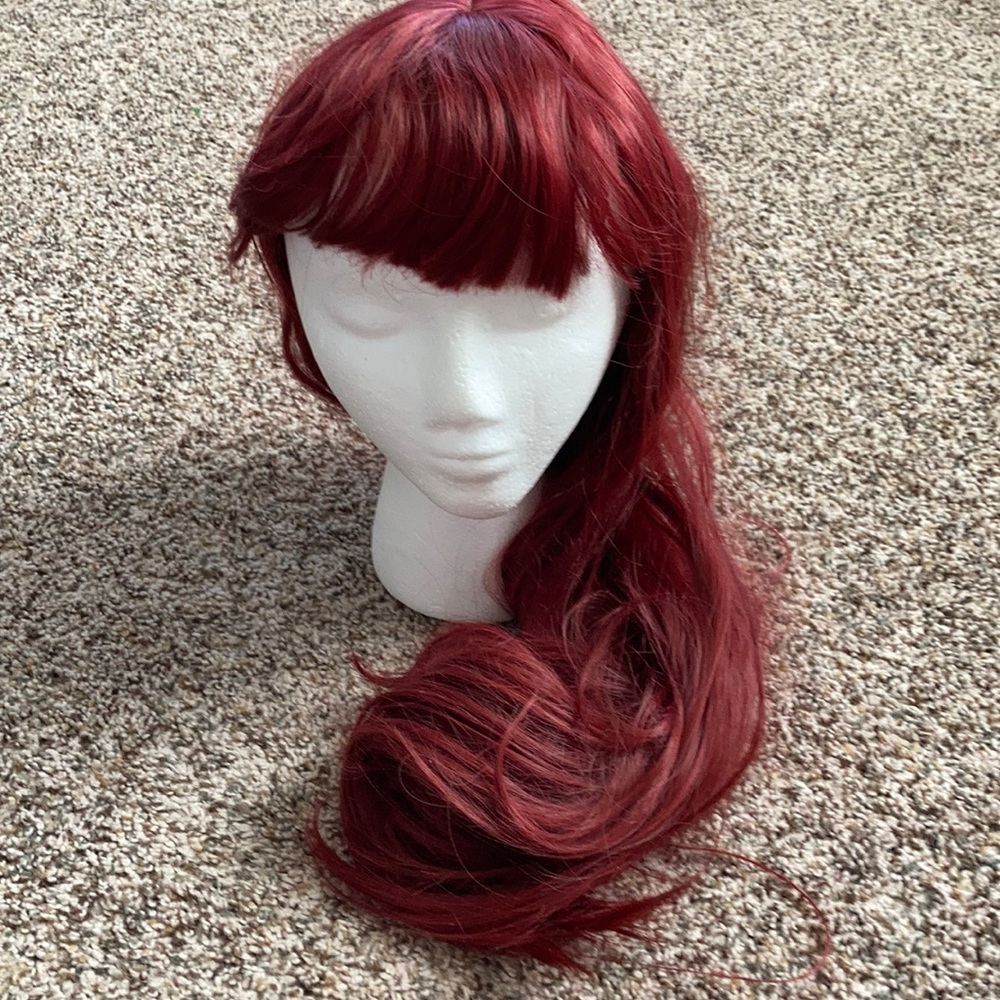 Long red wig with bangs
